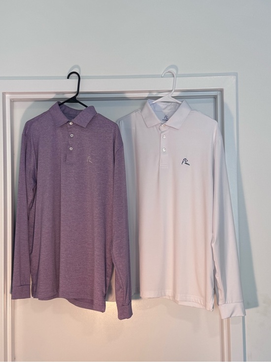 Rhoback Other - Rhoback Men's Long Sleeve Polo Shirts (2) - Lavender and White